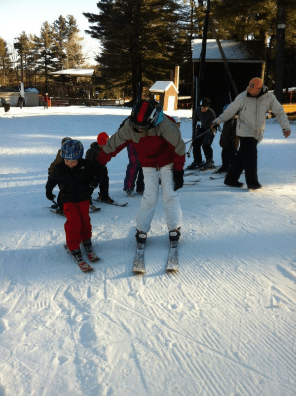 skiiers at otis ridge ski area